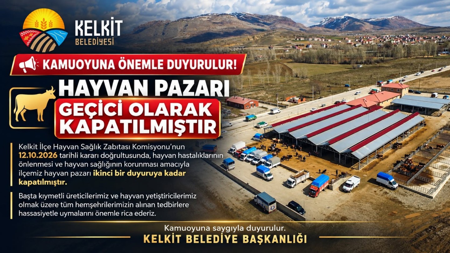 Hayvan pazarı geçici olarak kapatılmıştır